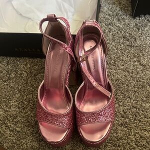 Azalea Wang Pink Glitter Heels